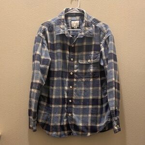 American Eagle blue plaid super soft button-down size large